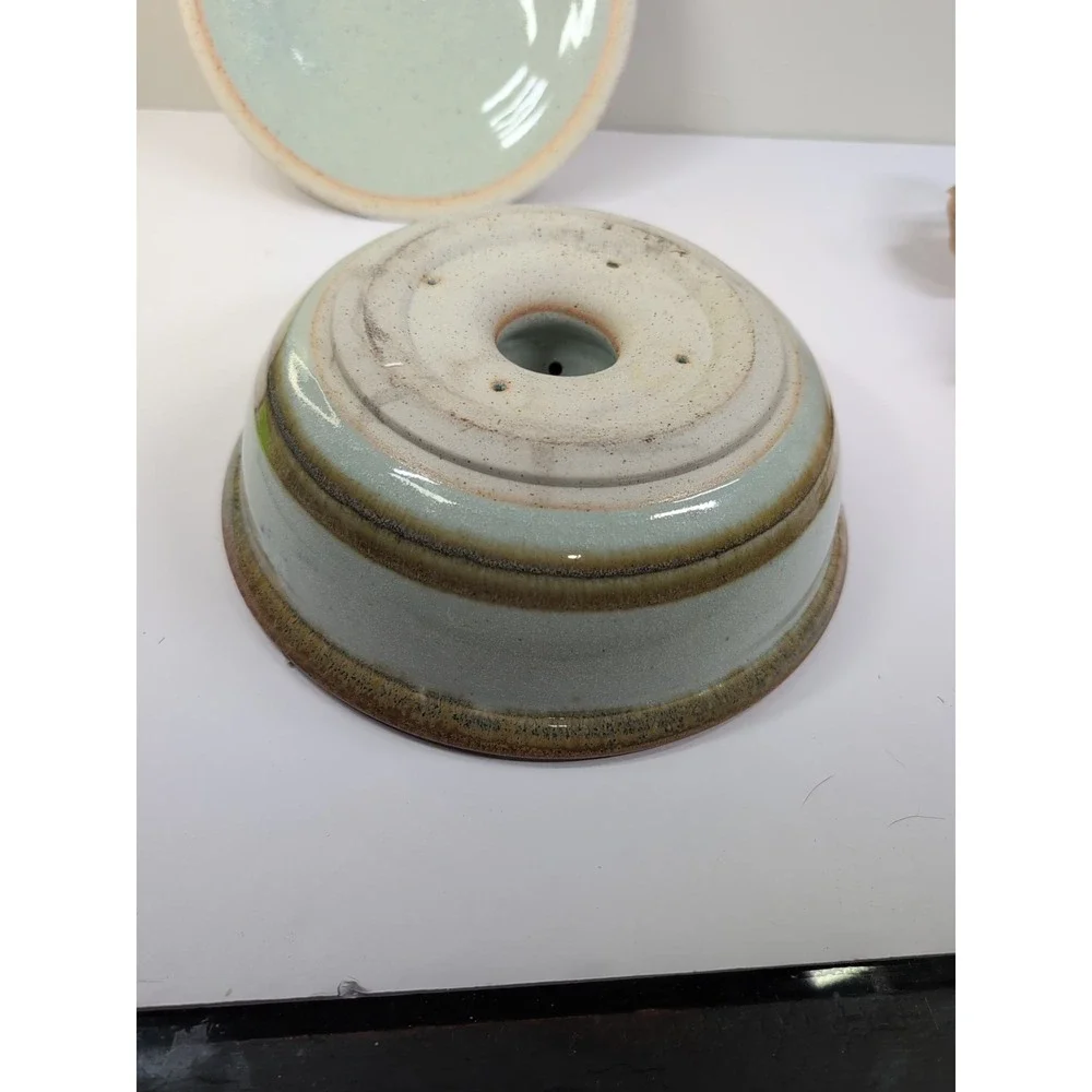 Pottery Stoneware‎ Steamer Pot  Blue And Brown